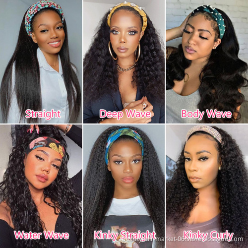 Wholesale Glueless Headband Wig Human Hair For Black Women,Remy Human Hair Headband Wig,Headband Water Wave Human Hair Wig